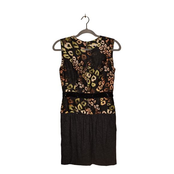 RACHEL ROY NEW $129 Leopard Print Sequin Waist Sleeveless Sheath Dress Size‎ 2 - Picture 1 of 4